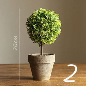 simulated green potted plants